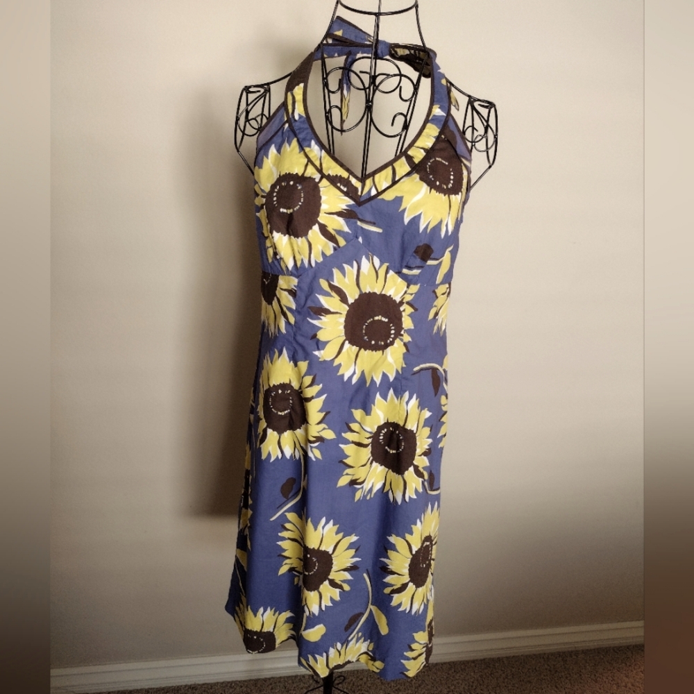 Boden Cotton Sunflower Halter Dress Boden 8R